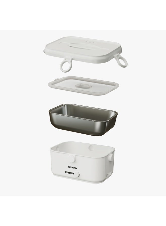 GREEN LION Lunch Mate Electric Stainless Steel with Keep Warm Function & Lunch Box 1.8L / Insulated / Portable / Temp Control 30-90°C / Safety Protection / Steam Vent / Carry Handle - White - Image 2