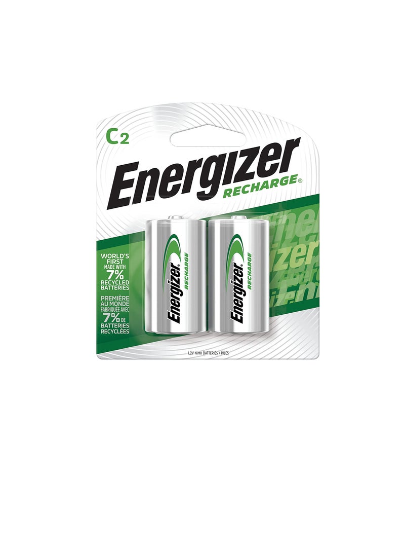 إنرجايزر بطارية شحن مسبقة الشحن NH35BP-2 من إنرجايزر ، C ، NiMh ، إضاءة PK2 ، عدد 2 (عبوة من 1) ، أخضر وفضي - Image 1