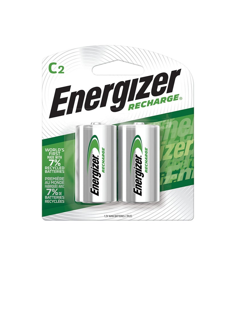 إنرجايزر بطارية شحن مسبقة الشحن NH35BP-2 من إنرجايزر ، C ، NiMh ، إضاءة PK2 ، عدد 2 (عبوة من 1) ، أخضر وفضي - Image 2