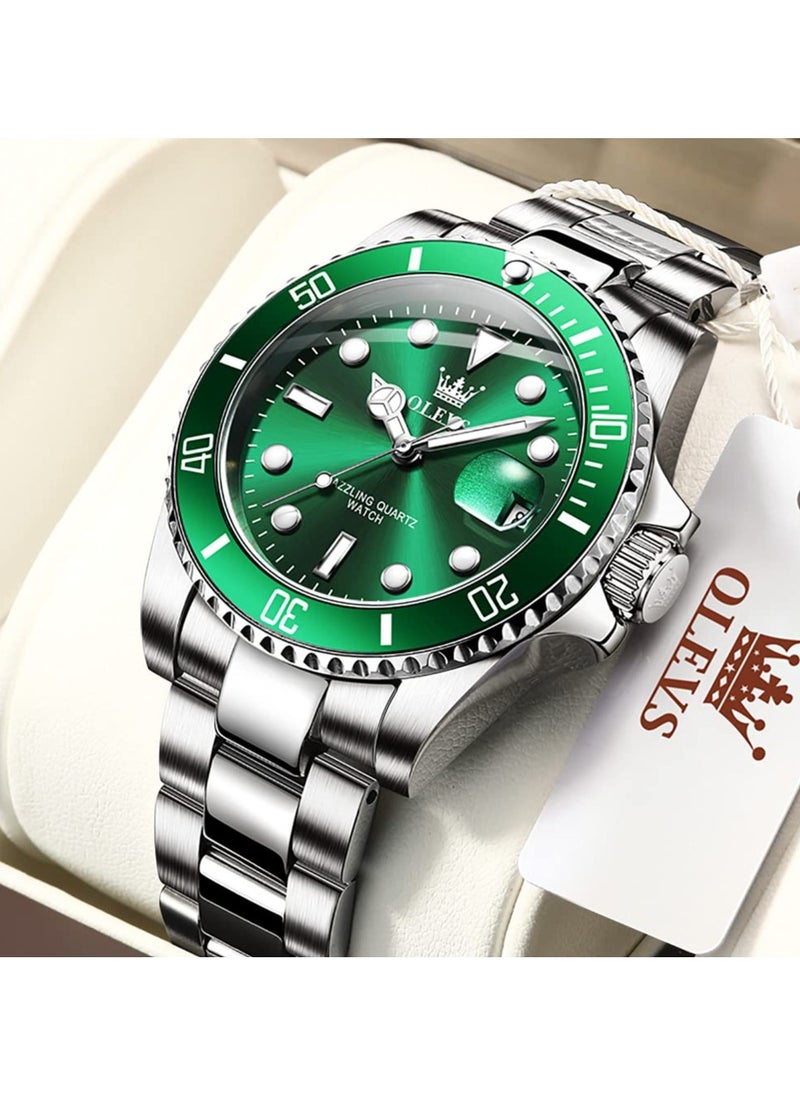 OLEVS OLEVS Classic Big Face Wrist Watches,Men Business Watches Dress Watch with Day Luminous Men Stainless Steel Wristwatch  - Image 3