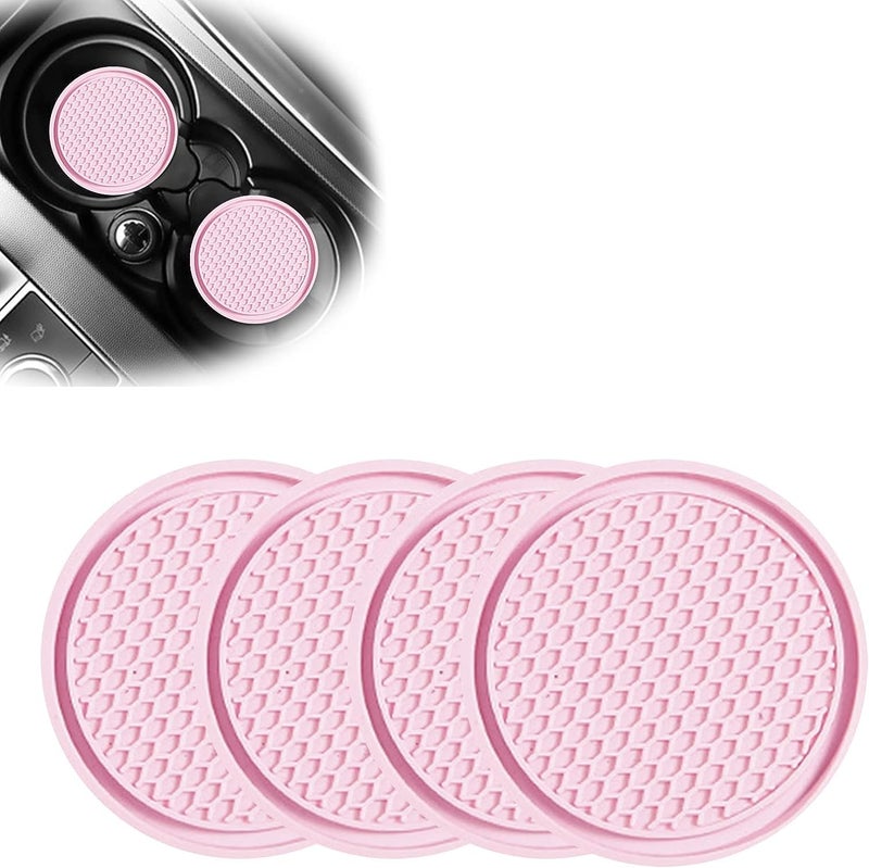 gunhunt 4Piece Honeycomb Waterproof Fixed Tea Coaster 275In PVC AntiSlip Cup Holder Insert Universal for Vehicle Interior Mats Pink - Image 3