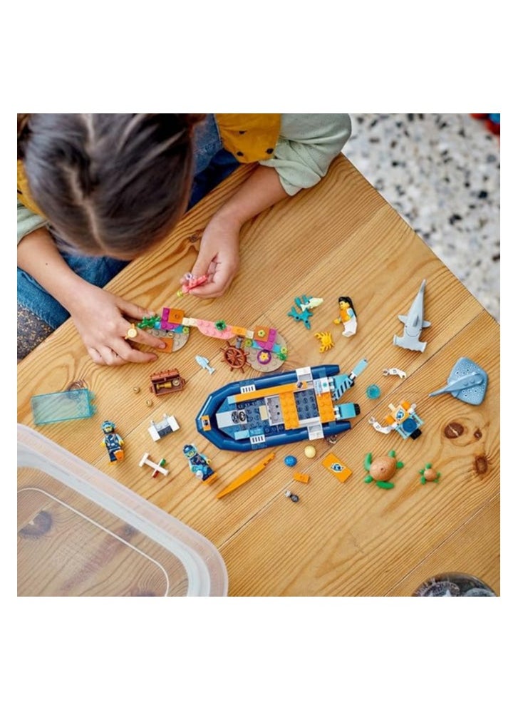 LEGO - City Explorer Diving Boat 60377 Building Toy Set – Exciting Underwater Adventure with Boat, Diver Minifigures & Marine Accessories – Perfect for Kids & LEGO Enthusiasts - Image 1
