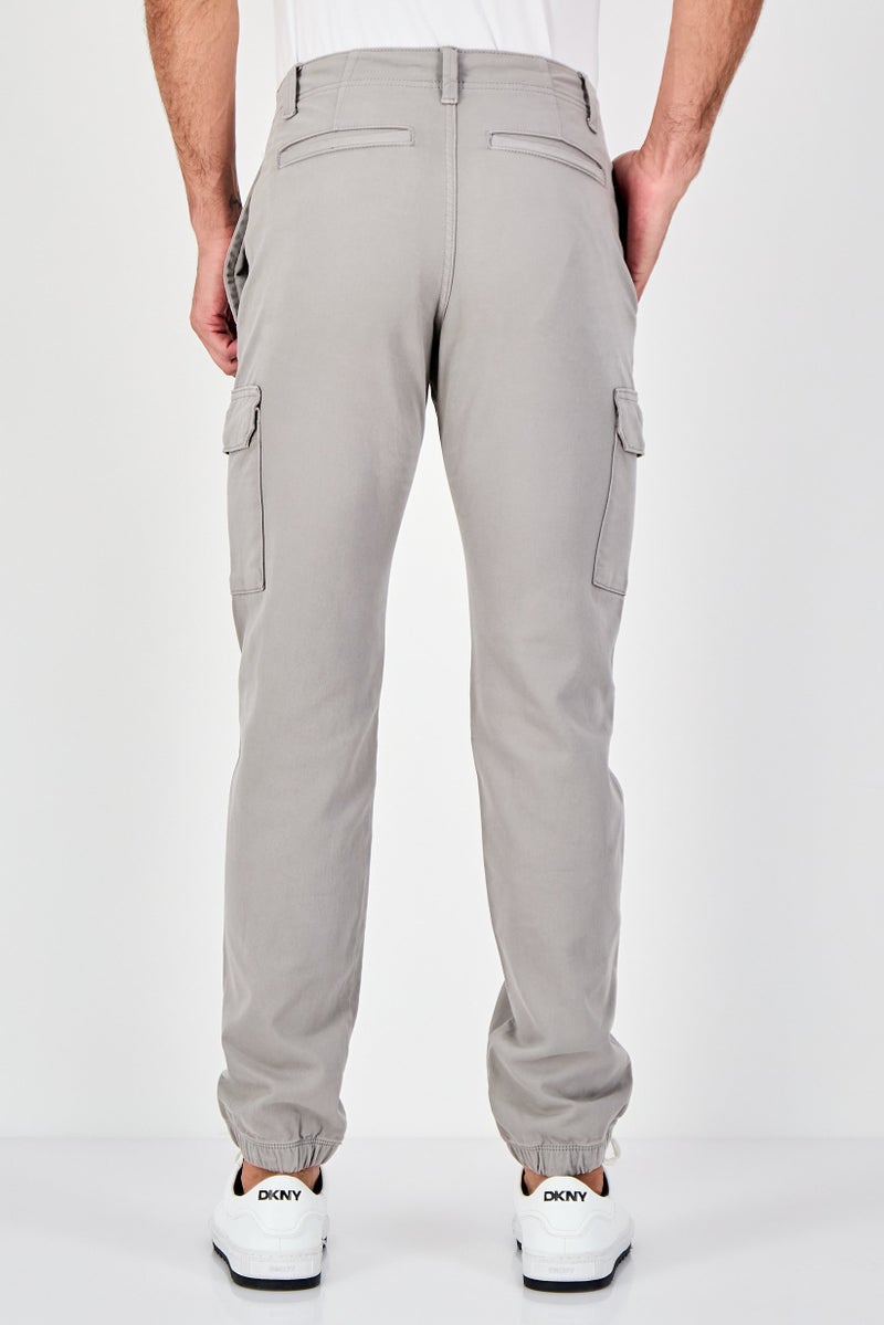Celio Men Regular Fit Solid Cargo Pants, Grey - Image 3