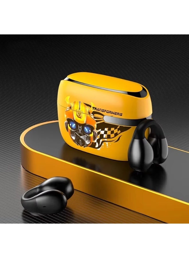 TRANSFORMERS Wireless Clip-on 5.4 Gaming Earphones Bluetooth Headphones, Hi-Fi Stereo Sound, Low Latency, Noise Cancellation, Long Battery Life TF-T05– Yellow Bumblebee Edition - Image 2