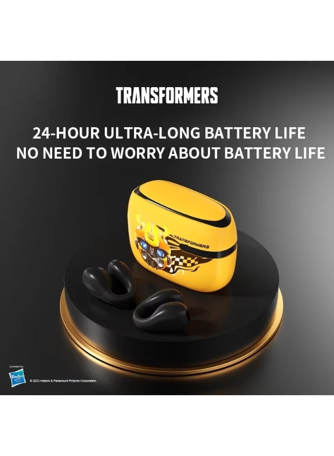 TRANSFORMERS Wireless Clip-on 5.4 Gaming Earphones Bluetooth Headphones, Hi-Fi Stereo Sound, Low Latency, Noise Cancellation, Long Battery Life TF-T05– Yellow Bumblebee Edition - Image 3