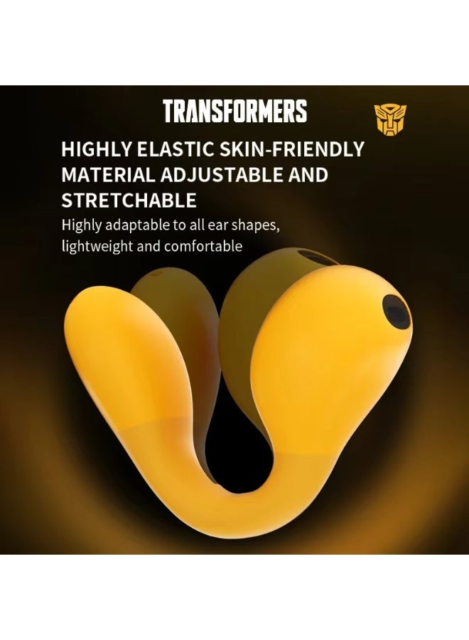 TRANSFORMERS Wireless Clip-on 5.4 Gaming Earphones Bluetooth Headphones, Hi-Fi Stereo Sound, Low Latency, Noise Cancellation, Long Battery Life TF-T05– Yellow Bumblebee Edition - Image 4
