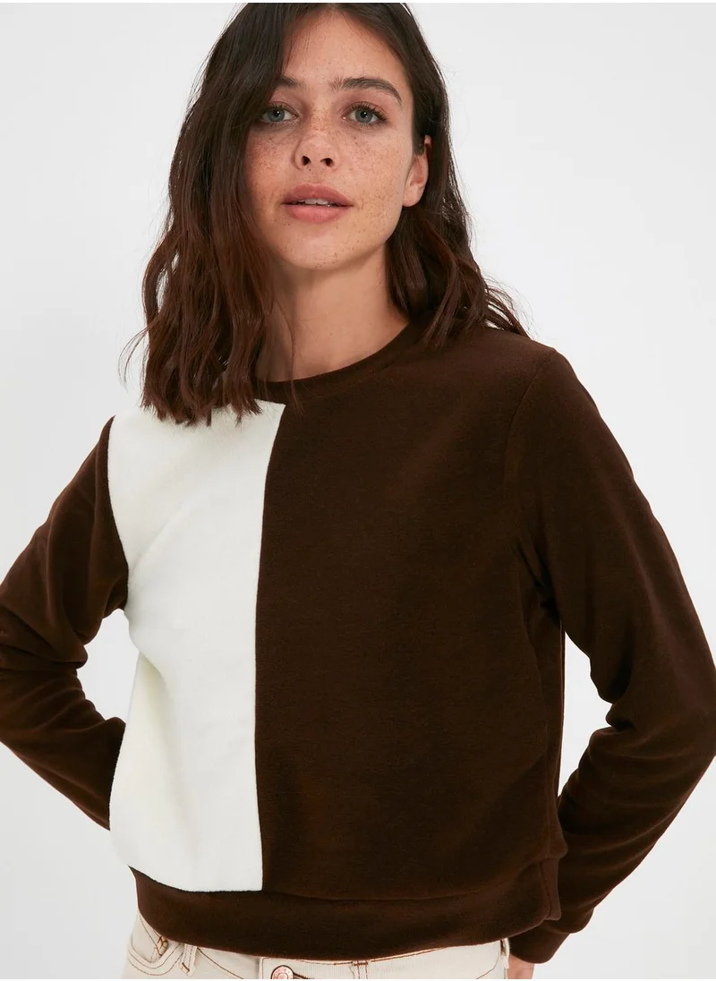 trendyol Colorblock Knitted Sweatshirt