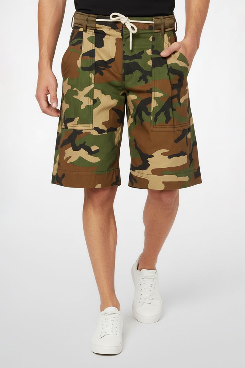 Palm Angels Men Regular Fit Camouflage Basic Shorts, Multicolor - Image 1