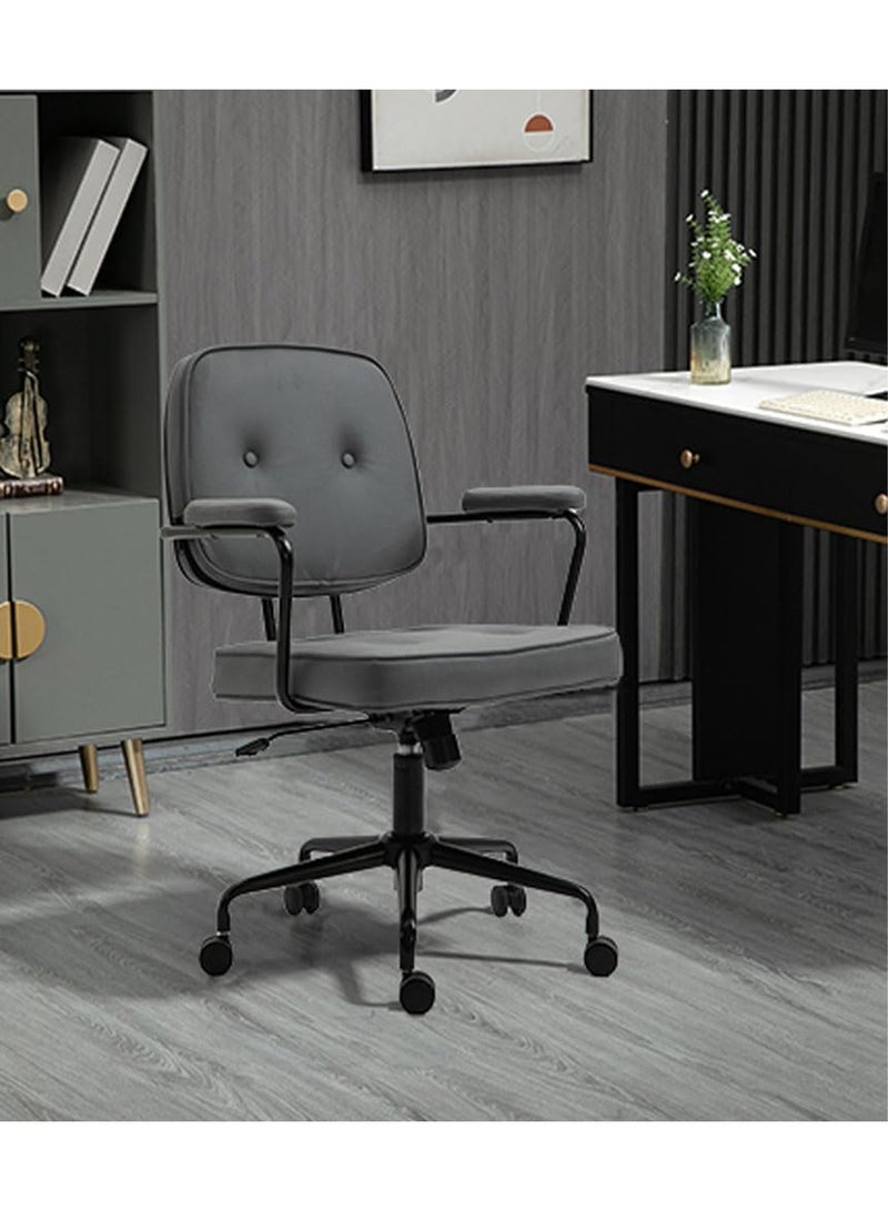 GT-Wheel Home Office Desk Chairs Technical Cloth Fabric Computer Chair with Padded Armrest and Back Support - Image 4