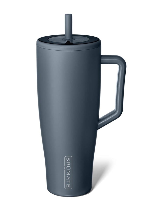 BRUMATE 40 oz Tumbler with Handle and Straw | 100% Leakproof Insulated Tumbler with Lid and Straw | Made of Stainless Steel | Cup Holder Friendly Base | 40oz (Night Blue) - Image 1