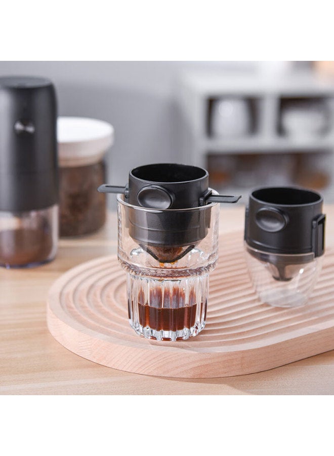 Cliton Pour Over Coffee Filter Cup Drip Style Stainless Steel Coffee Pot With Filter Basket For Home Use, 1-2 Cups - Image 3