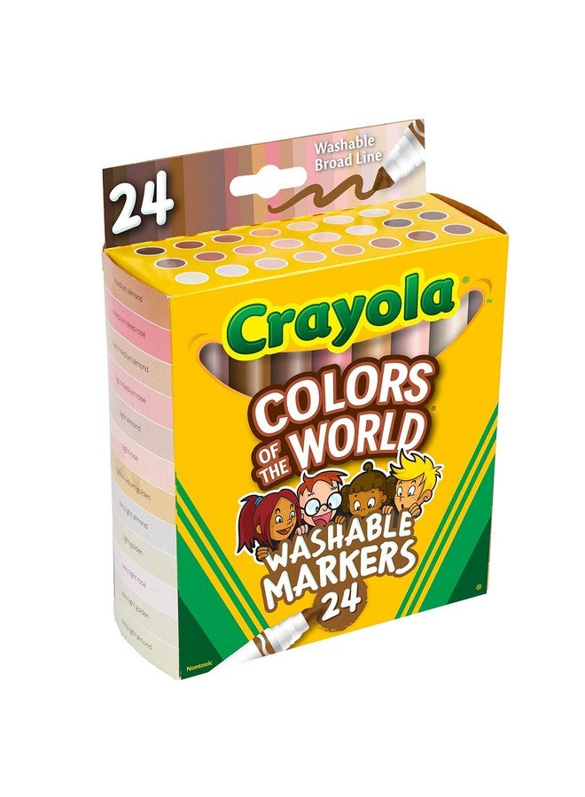 Crayola Colors of The World Markers (24 Count), Skin Tone Markers for Kids, Coloring Book Supplies, Skin Colored Markers, Gifts for Kids - Image 3