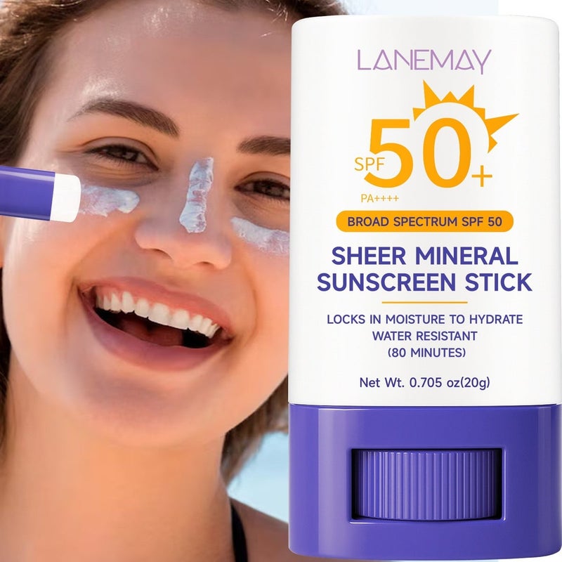 LANEMAY Sheer Mineral Sunscreen Stick SPF 50 - Broad Spectrum, Water Resistant, Hydrating - Image 1
