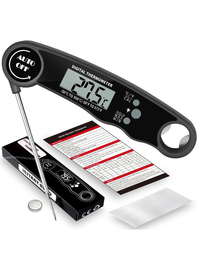 Digital Meat Thermometer Food Thermometer with LCD Magnet and Corkscrew, IPX6 Super Waterproof Kitchen Cooking Thermometer Probe for Baking, Oven, Fryer, Candy, Grill, BBQ and Turkey (BLACK) - pzsku/Z1B7EAF294016B84178E2Z/45/_/1720066929/f8dfdecb-2c75-48cb-ad34-f3f65e9ebb31