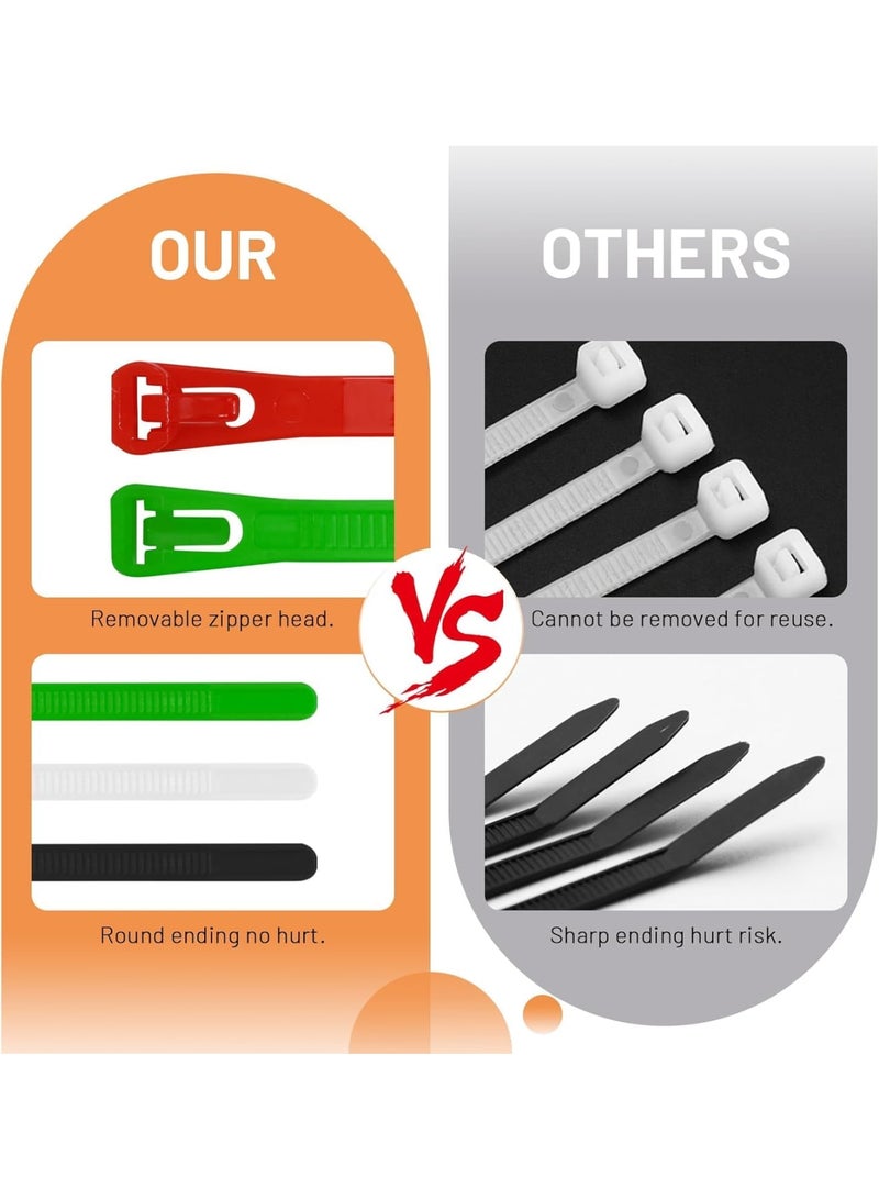 Reusable Zip Ties, 6 Inch Heavy Duty Cable Ties with Colorful Releasable Lock, Small Wire Tie Wraps for Cord Management Organization, DIY, Home, Office, Garden, 120pcs, Multicolor - Image 4