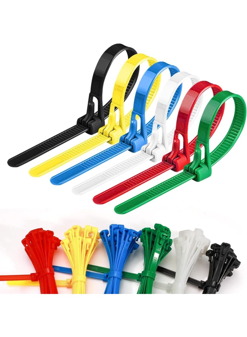 Reusable Zip Ties, 6 Inch Heavy Duty Cable Ties with Colorful Releasable Lock, Small Wire Tie Wraps for Cord Management Organization, DIY, Home, Office, Garden, 120pcs, Multicolor - Image 1