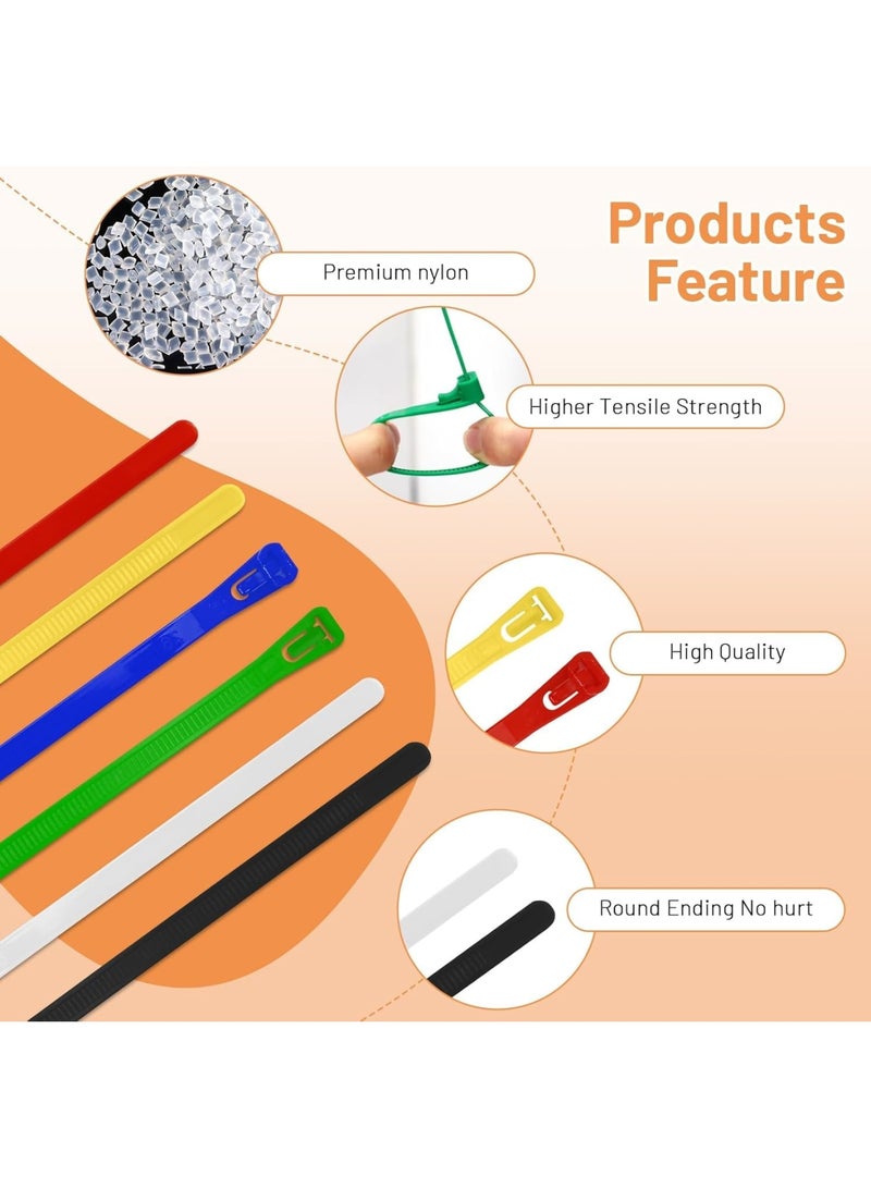 Reusable Zip Ties, 6 Inch Heavy Duty Cable Ties with Colorful Releasable Lock, Small Wire Tie Wraps for Cord Management Organization, DIY, Home, Office, Garden, 120pcs, Multicolor - Image 3