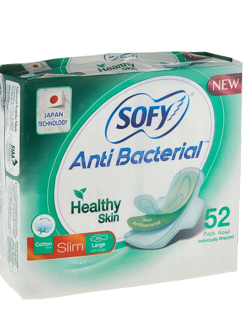 صوفي فوط صحية كبيرة مضادة للبكتيريا بالأجنحة 52 فوطة - Image 1
