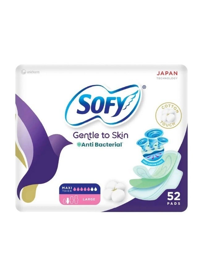 Sofy Anti Bacterial Large Pads With Wings 52 Pads - Image 1