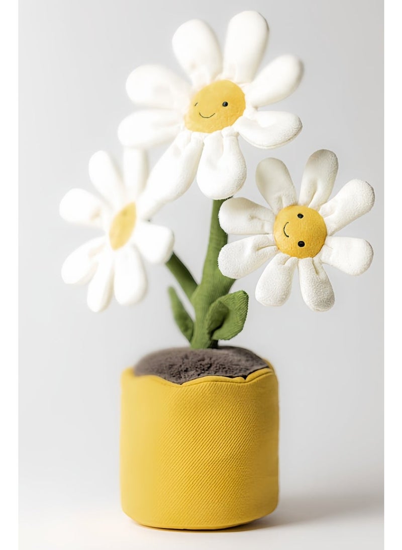 Jellycat Cute Smiley Daisy Potted Decor - Soft Plush Material, Adorable Facial Expression, Mini Desktop Ornament, Multifunctional Home/Office Decor & Gift - Image 2
