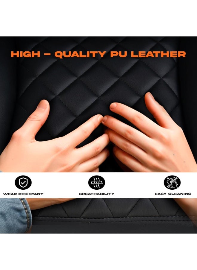 DROGO Ergonomic Executive Office Chair for Work from Home, PU Leather Computer Chair for Study with High Back, Cushion Seat, Armrest, Head & Lumbar Support | Gaming Chair with Footrest & Recline (Black)  - Image 4