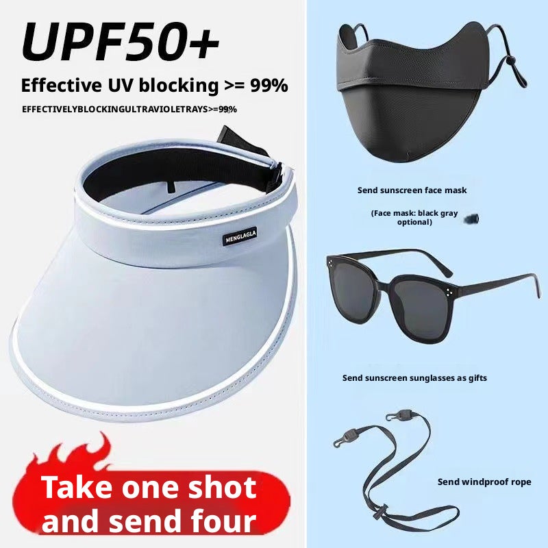 Sun Hat, Mask, Glasses & Windproof Strap 4-Piece Set - Image 3