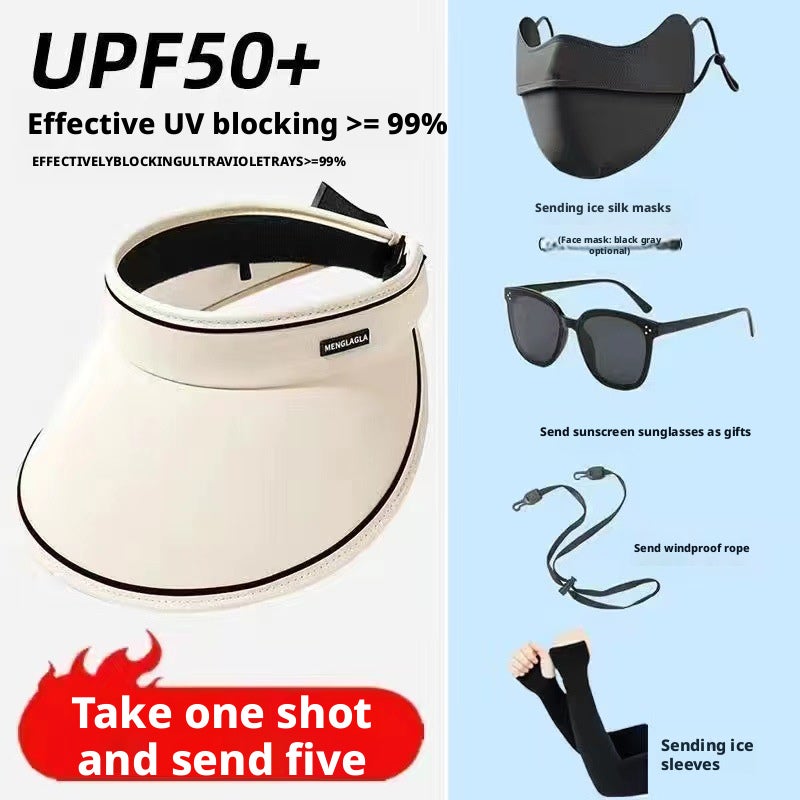 Sun Hat, Mask, Glasses & Windproof Strap 4-Piece Set - Image 2