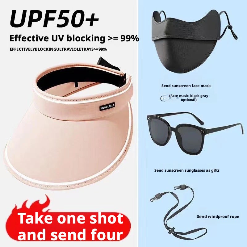 Sun Hat, Mask, Glasses & Windproof Strap 4-Piece Set - Image 4