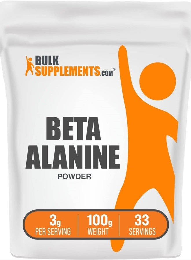 BULKSUPPLEMENTS.COM Beta Alanine Powder - Beta Alanine Supplement, Beta Alanine Pre Workout, Beta Alanine 3000mg - Unflavored & Gluten Free, 3g per Serving, 100g (3.5 oz) (Pack of 1) - Image 1