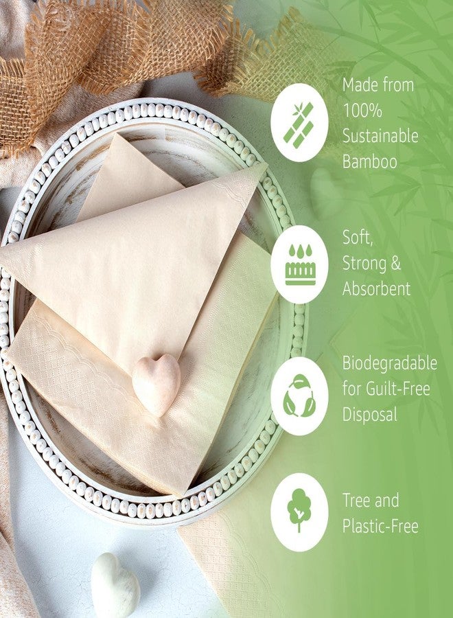 Ibambo Everyday 100% Bamboo Compostable Napkins Disposable 250-Pack | Table Napkins Disposable for Lunch, Dinner, Events & Entertaining | 2-Ply FSC Certified | Compostable Paper Towels | 6.5 x 6.5Inch - Image 2