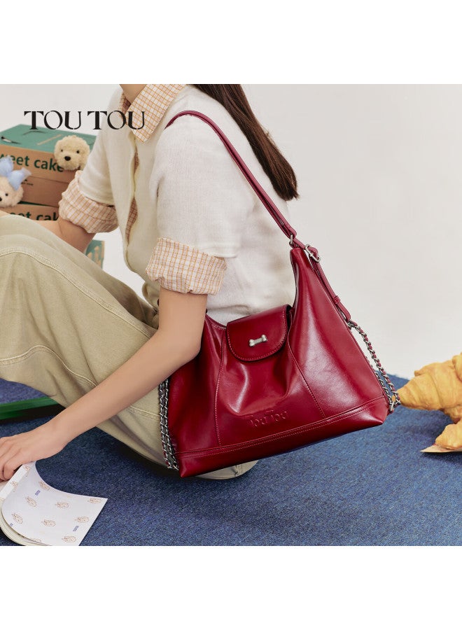 Toutou Meat Floss Dog Red Tote Large Double Shoulder Bag New Simple Girls Multi-use Gift For Women's Day March 8 - Image 3