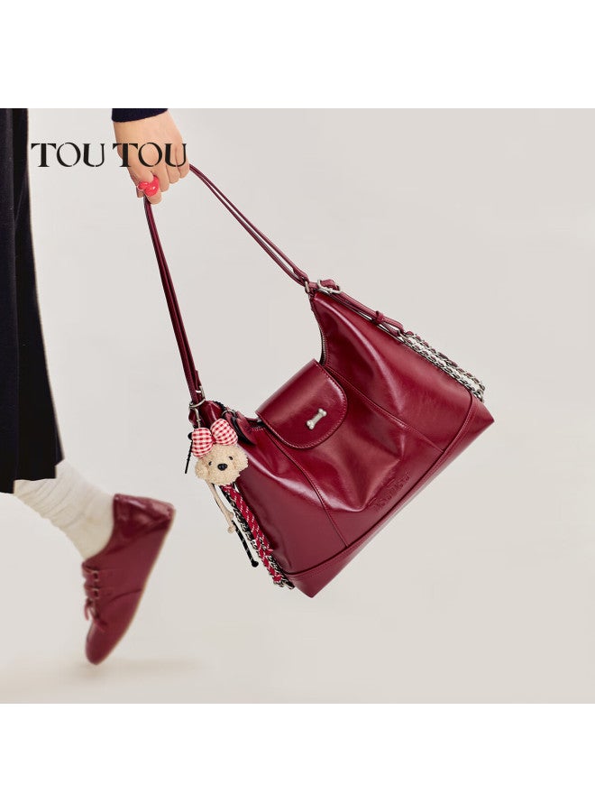 Toutou Meat Floss Dog Red Tote Large Double Shoulder Bag New Simple Girls Multi-use Gift For Women's Day March 8 - Image 2