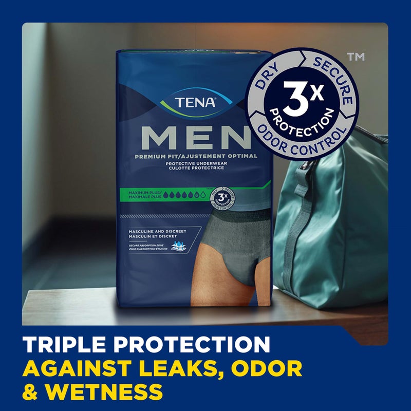 TENA Incontinence Underwear for Men, Maximum Plus Absorbency, L/XL, 56 Count (Waist size 44in-64in) - Image 4