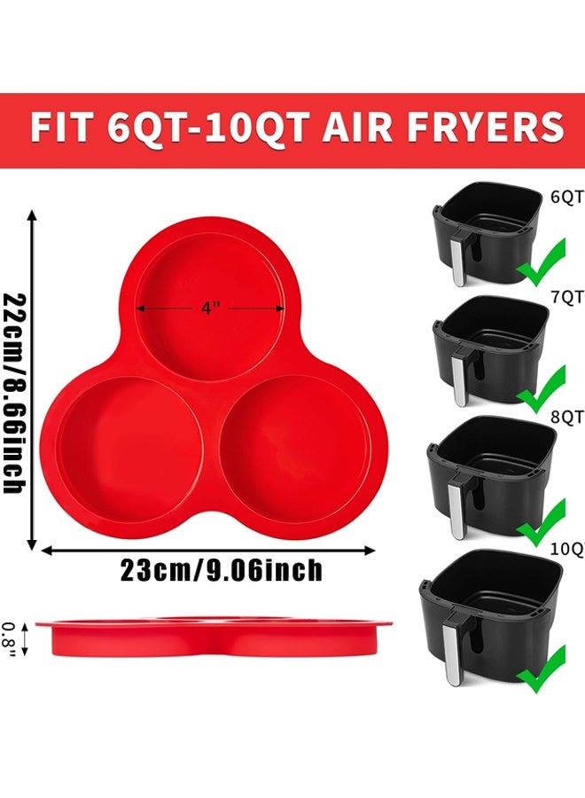 عبوتان من قوالب البيض المصنوعة من السيليكون للقلاية الهوائية، قوالب دائرية كبيرة الحجم 4 بوصة لتحضير سندويشات الإفطار، ولقيمات البيض، وخبز البرجر، والتارت - Image 2