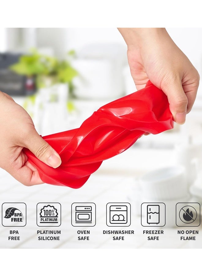 عبوتان من قوالب البيض المصنوعة من السيليكون للقلاية الهوائية، قوالب دائرية كبيرة الحجم 4 بوصة لتحضير سندويشات الإفطار، ولقيمات البيض، وخبز البرجر، والتارت - Image 3