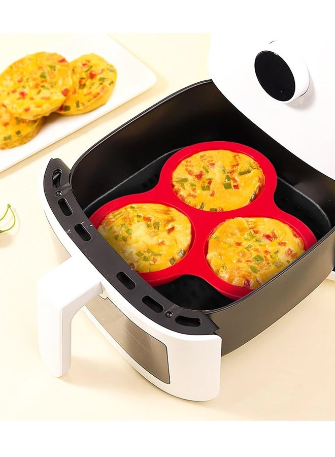 عبوتان من قوالب البيض المصنوعة من السيليكون للقلاية الهوائية، قوالب دائرية كبيرة الحجم 4 بوصة لتحضير سندويشات الإفطار، ولقيمات البيض، وخبز البرجر، والتارت - Image 4