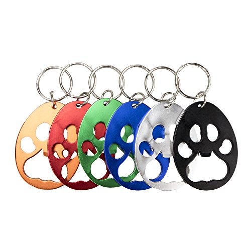 SWATOM Dog Paw Keychain Bottle Opener Beer Opener Tool, Key Tag Chain Ring, 6 Piece - Image 3