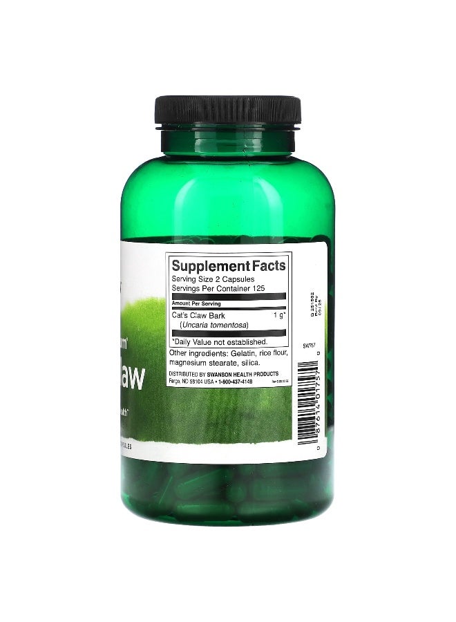 Swanson, Full Spectrum Cat's Claw, 500 mg, 250 Capsules - Image 2