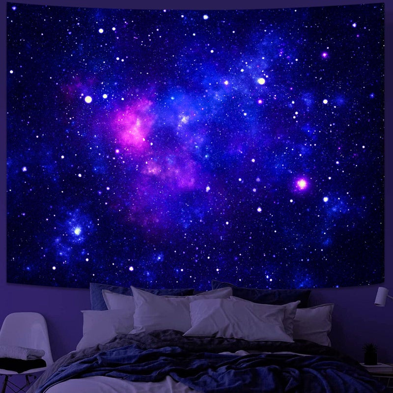 Faxdong Blacklight Galaxy Universe Space Tapestry, UV Reactive Starry Night Sky Mysterious Nebula Stars Ceiling tapestries for Bedroom Backdrop Wall Decor 36Ã—48 inch - Image 3