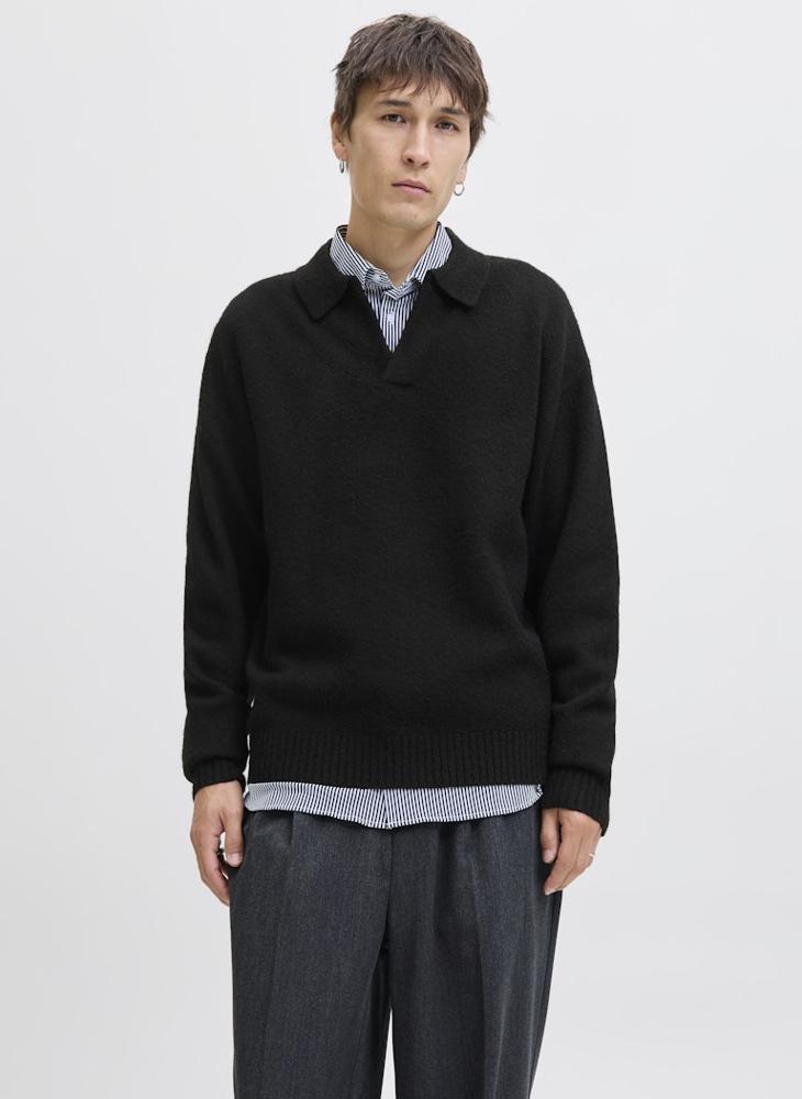 JACK & JONES Knit Neck Long Sleeve Sweater - Image 1