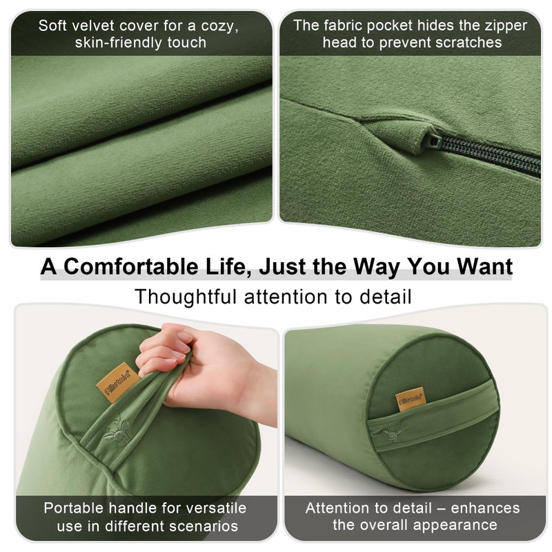 Ailuteie Body Pillow for Adults,Long Round Pillow,Big Cylindrical Pillow,Large Full Bolster Pillows for Side Sleepers (Olive Green, 47.24"*7.87") - Image 5