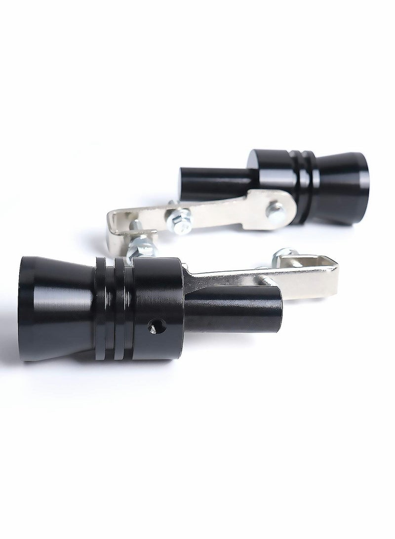 SYOSI Universal Aluminum Turbo Sound Whistle Exhaust Muffler Pipe BOV Blow-off Valve Simulator (2PCS, XL-Black) - Image 1