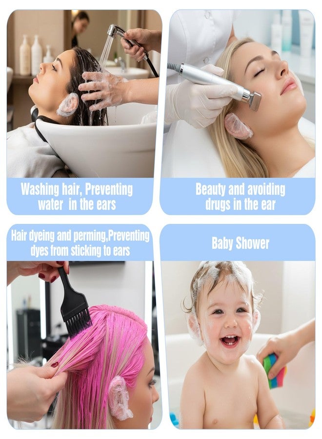 Quilax 200 PCS Disposable Ear Covers for Shower, Clear Elastic Ear Shower Caps Hair Dye Ears Protectors, Ears Covers for Hair Colouring and Beauty Treatments - Image 5