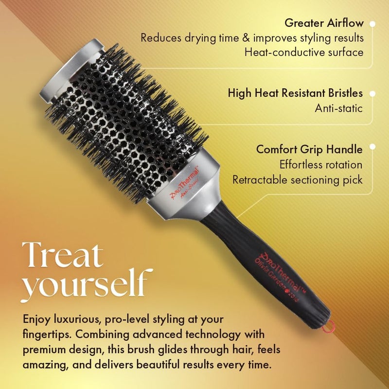 Olivia Garden Classic Pro Thermal Round Brush, 2 1/4 Inch - Anti-Static Hair Styling Tool - Image 3
