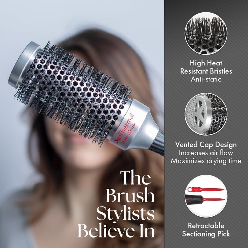 Olivia Garden Classic Pro Thermal Round Brush, 2 1/4 Inch - Anti-Static Hair Styling Tool - Image 4