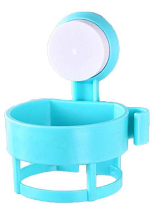 NIBEMINENT Suction Cup Wall Hair Tools Organizer Blue/White 13.5x7.5x11.5centimeter 
