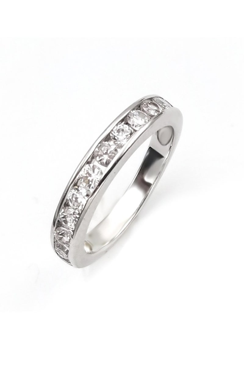 روماد خاتم نسائي فضي أنيق مرصع بالكريستال الفاخر لإطلالة راقية. - Image 1