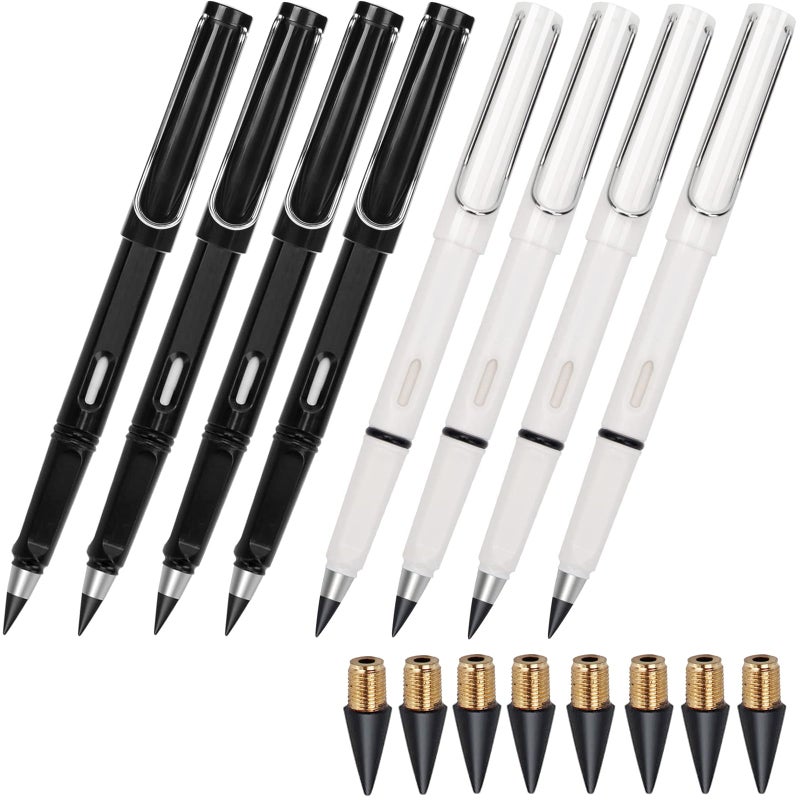 BFANGZ Everlasting Pencils,Inkless Pencil Set(8Pcs Everlasting Pencils with Eraser+8 Pcs Replaceable Nibs) - Image 1