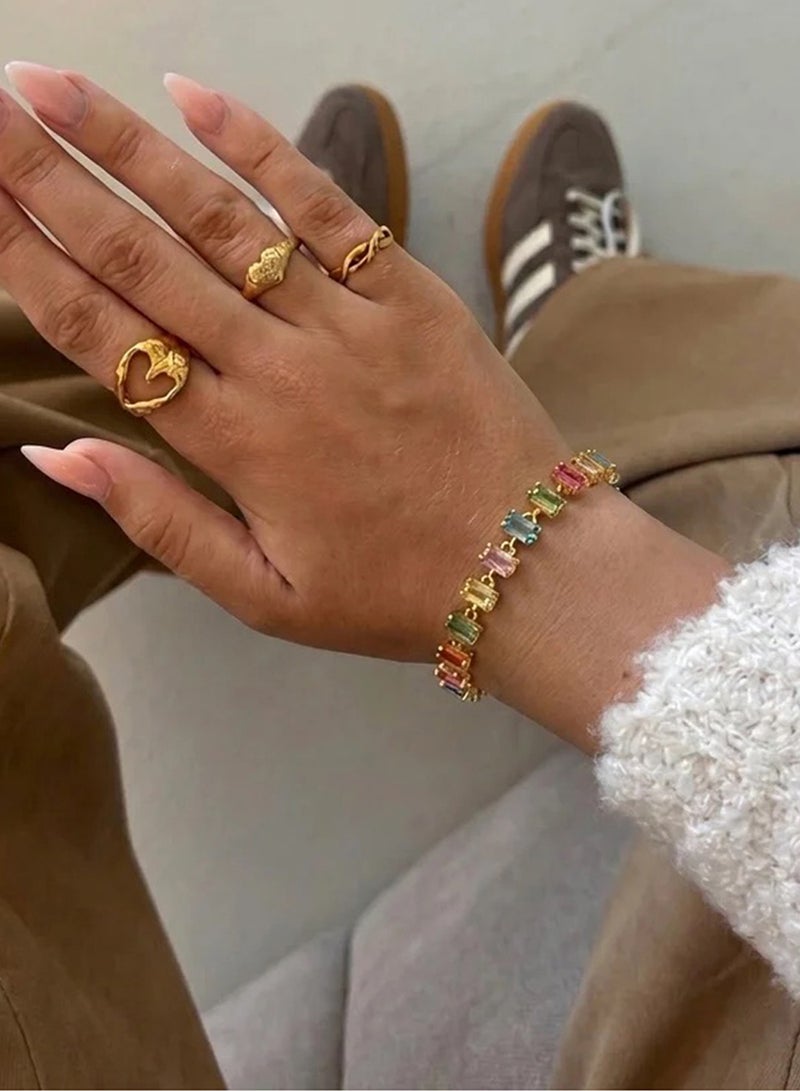 Urban Jewel Colorful Stones Bracelet 2.0 (Gold Plated) - Image 2