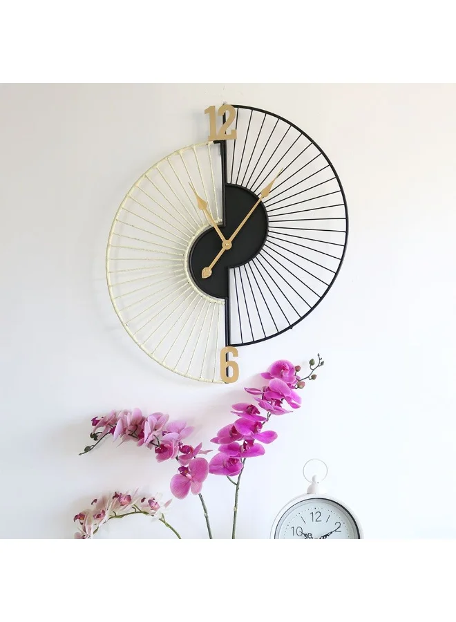 DANUBE HOME Cambridge Wall Accent Wall Clock Stylish Modern Design Large Decorative Timepiece For Living Room Office Bedroom Elegant Home Decor Piece 60X68.5X4.5Cm Black